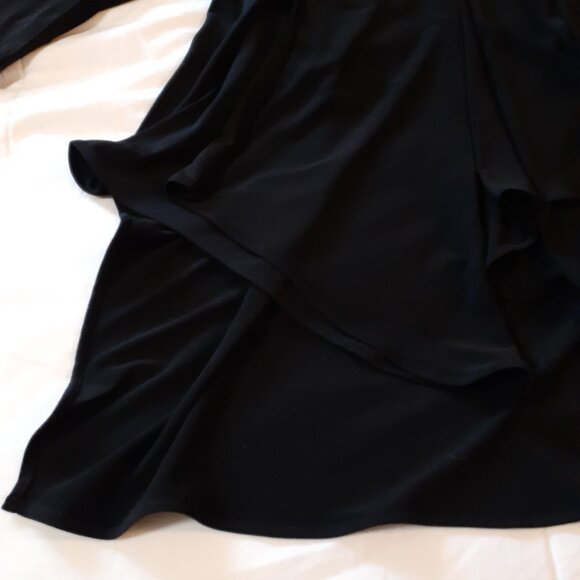 TanJay Asymmetrical Blouse Black Size Petite Small - Picture 4 of 6